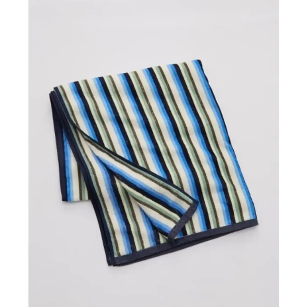 Aerie 1st Bikini On The Beach Striped Beach Towel Blue White NEW